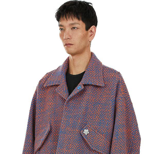 Herringbone overfit jacket (coral)