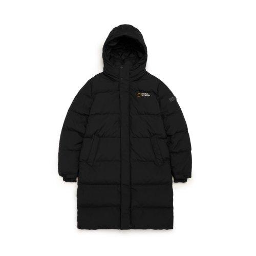 N224WDW770 여성 카이만 프로 롱기장 구스 다운 점퍼 BIG LOGO BLACK