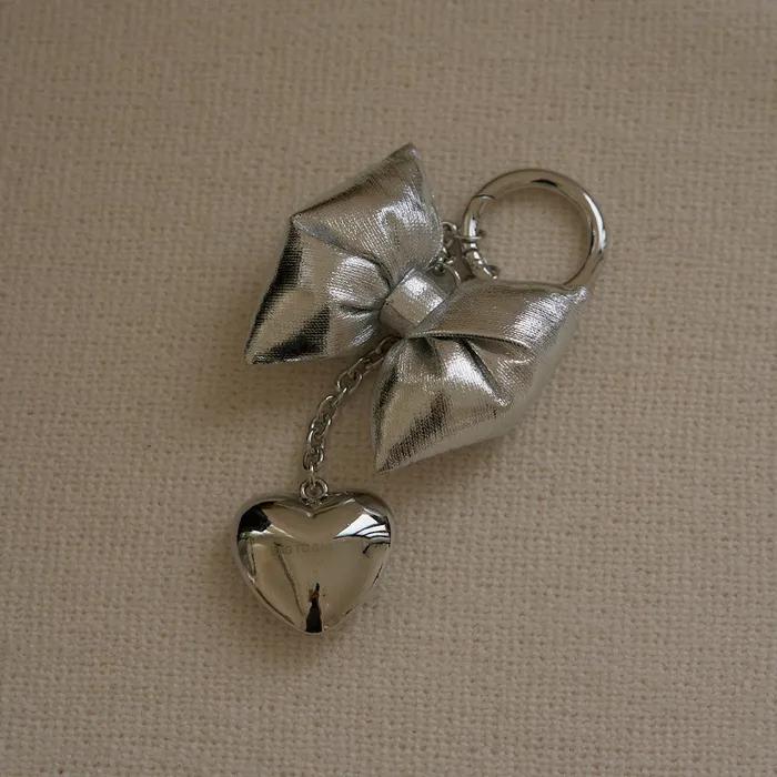 하트 리본 키링 Heart Ribbon Keyring_Silver
