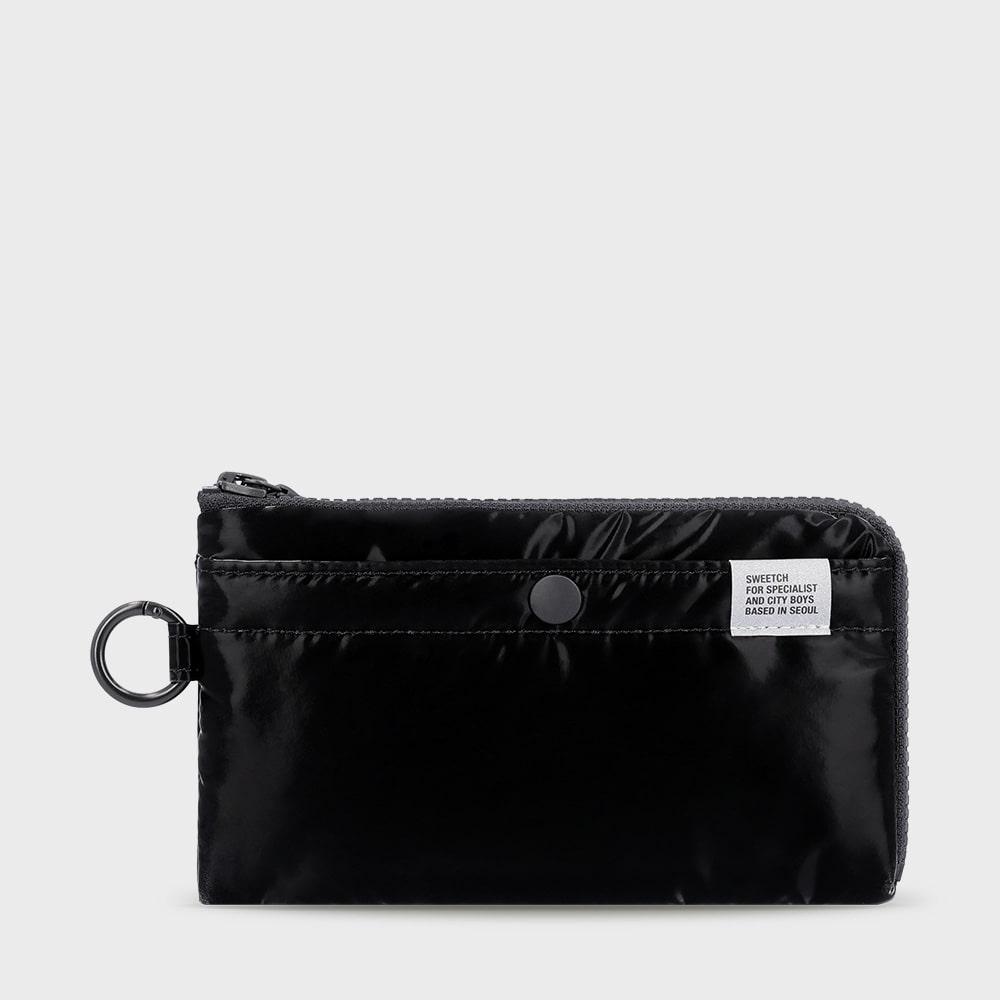 HALF ZIP WALLET 001 L Glossy Black