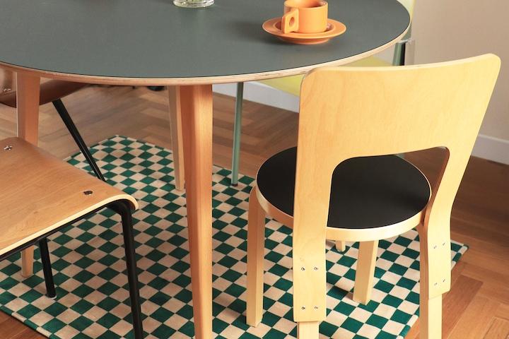 워셔블 인테리어 체커보드 사계절 단모 디자인러그 6color 2size