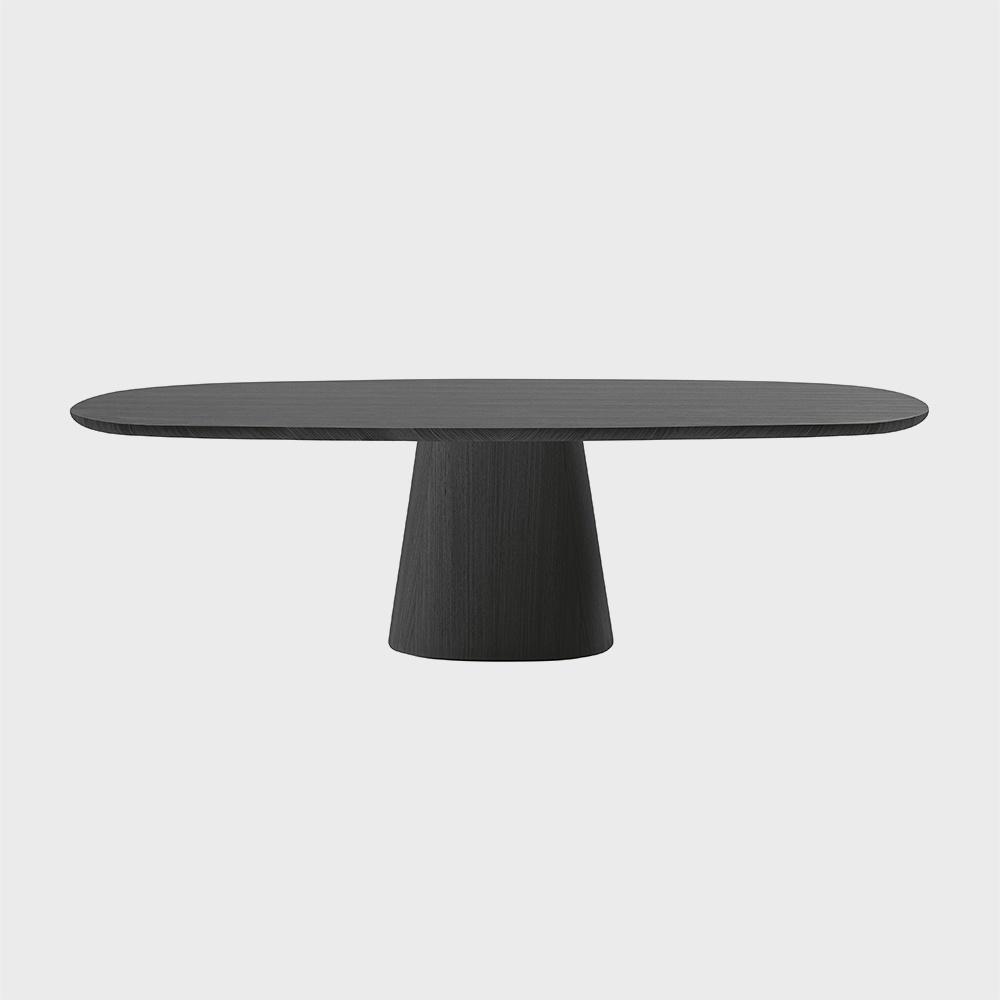Allure O Rectangular dining table - Brushed black oak