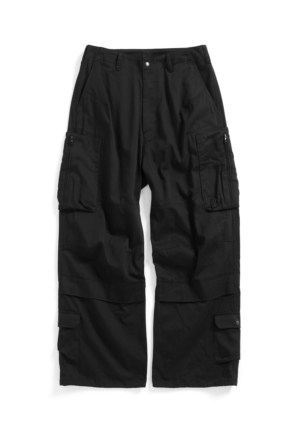 Zip Cargo Work Pants Black