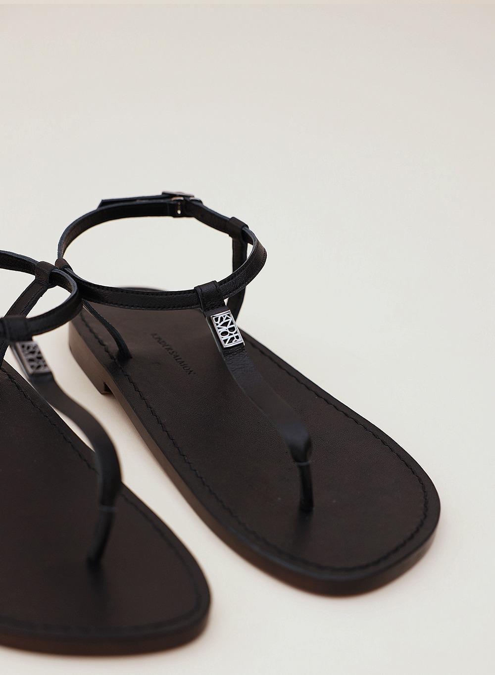 Strap Flat Sandals Black