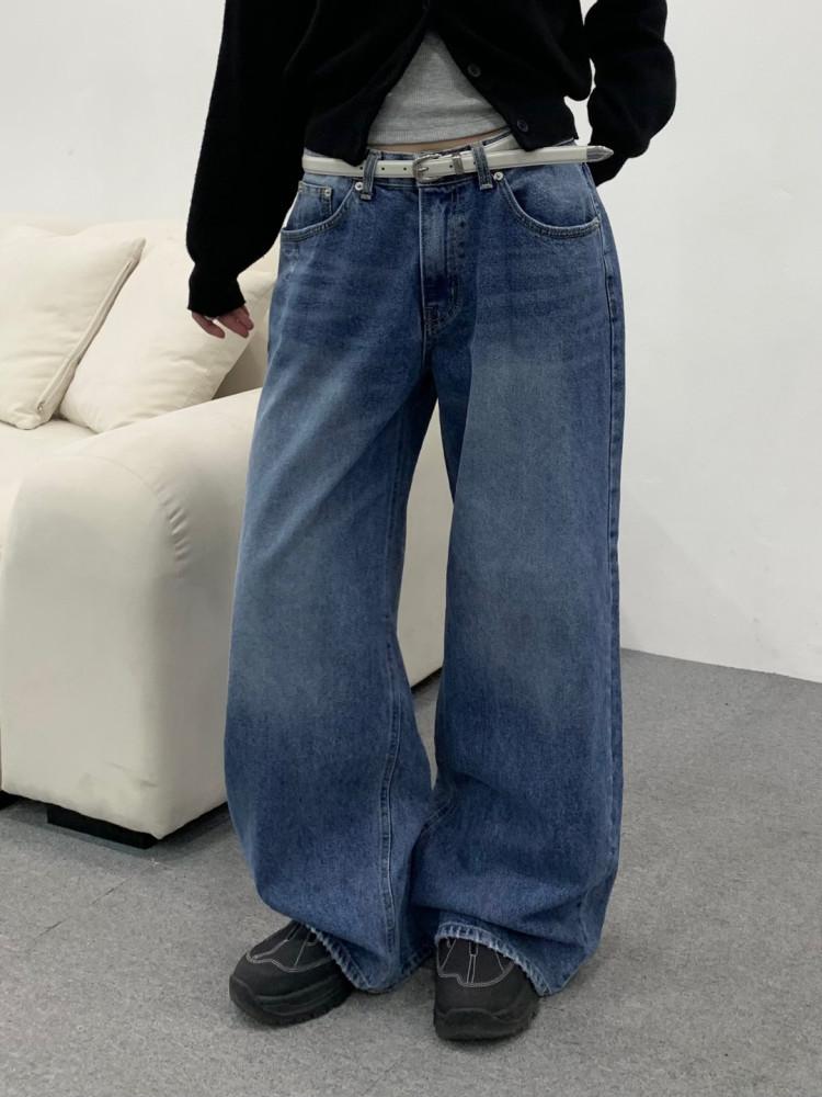 제너 중청 와이드 데님 팬츠 : 유데모닉