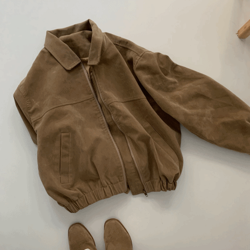 블랙모니카 바겐 오버핏 스웨이드 블루종 자켓