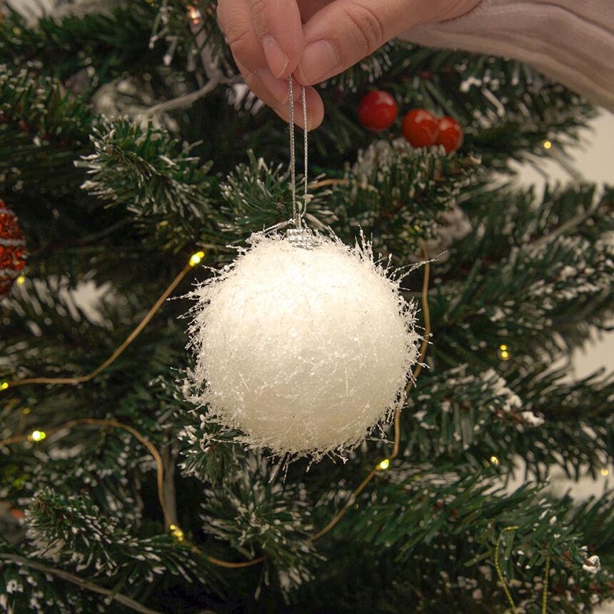 크리스마스 오너먼트 화이트 스파클 1BOX (6ea)_2size