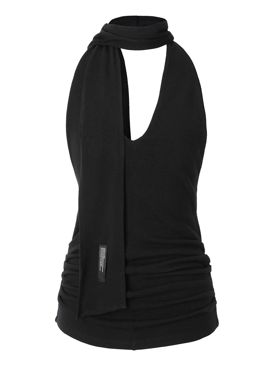 Halter Tie Bustier Top (black)