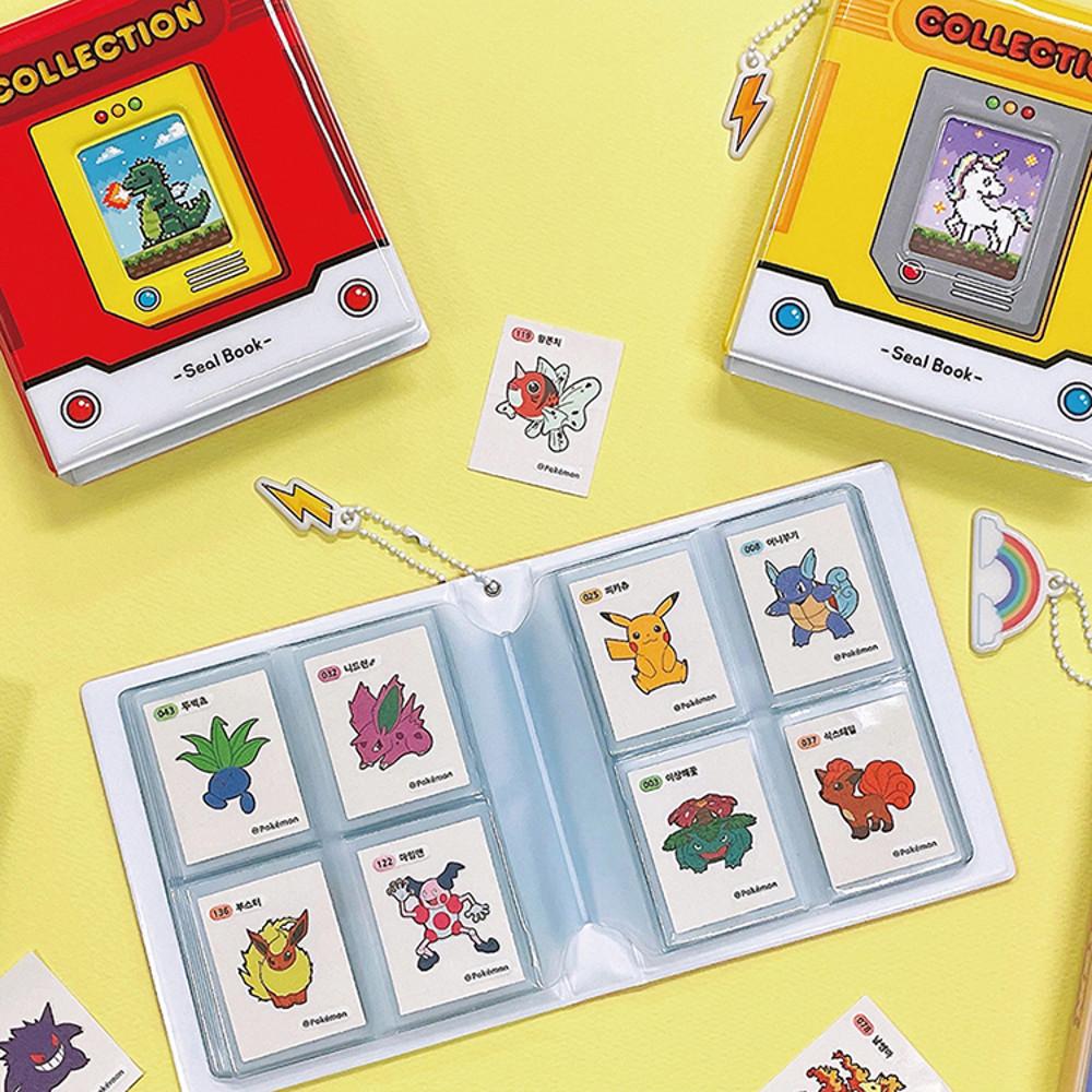 [4포켓 미니 띠부씰북]  포켓몬 짱구 쿠키런킹덤 빵 띠부띠부씰 컬렉션북 증사 띠부씰 보관 앨범