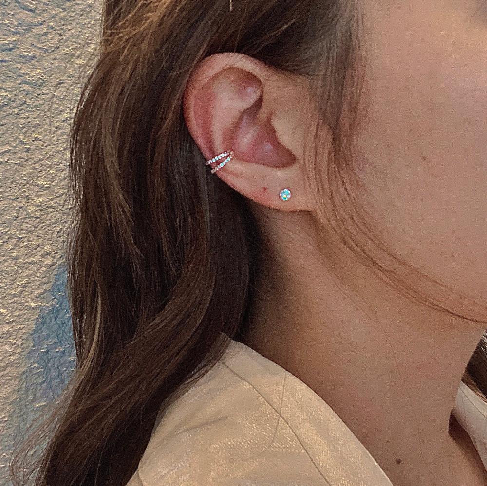 925실버 스플릿 두줄 큐빅 이어커프 귀찌 [이어주다]