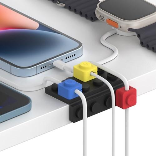 실리콘 레고 블록 다용도 조립 케이블홀더 C타입·8·5 핀 책상정리