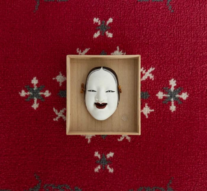 [JAPAN]70s Ko-omote japanese traditional ceramic mask sculpture.