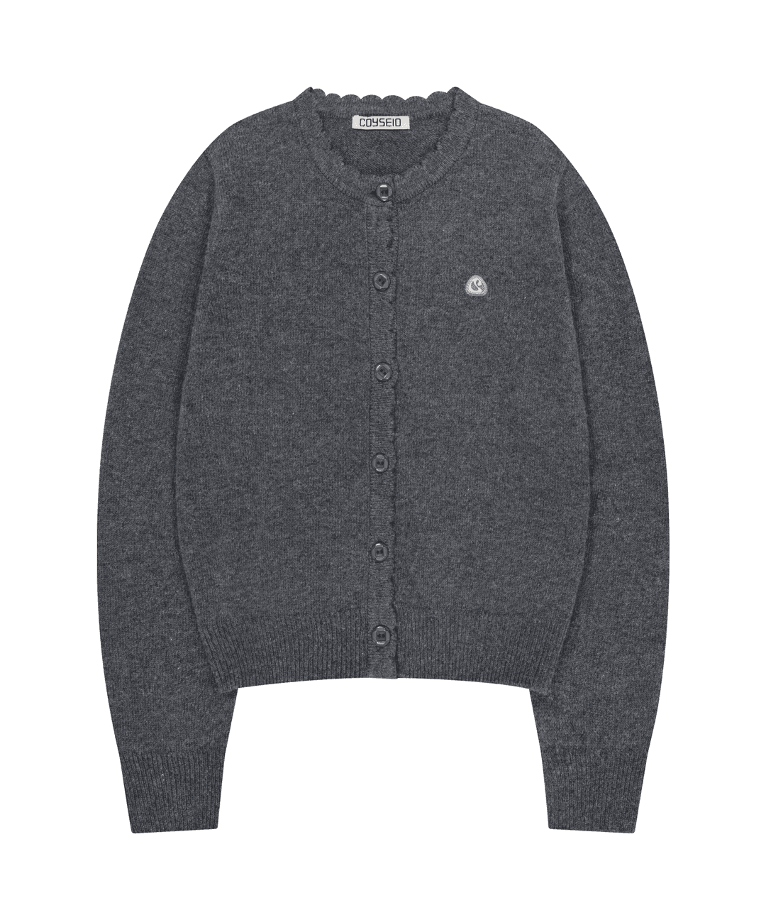 FLOWER BUTTON CARDIGAN GREY