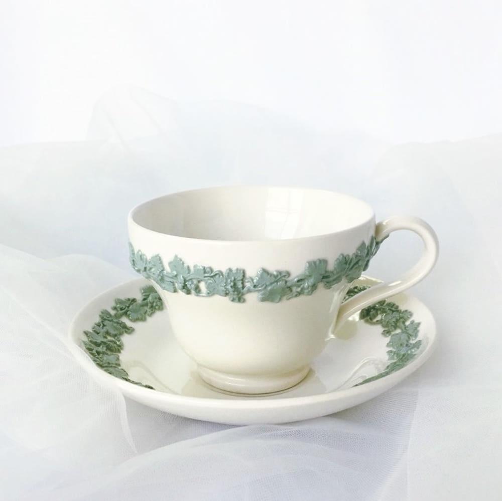 웨지우드 빈티지 커피잔세트 찻잔 퀸즈웨어 세라돈온크림 명품 텀블러 커피잔