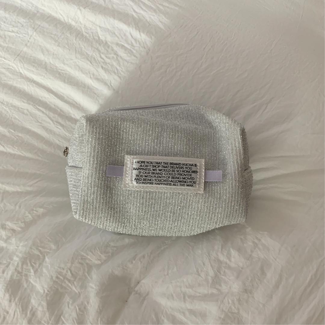 hucha silver cosmetic pouch