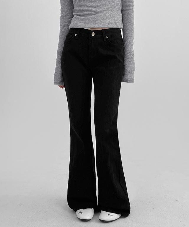 블랙업 [3천장판매] 롬텔 로우웨이스트 부츠컷 팬츠