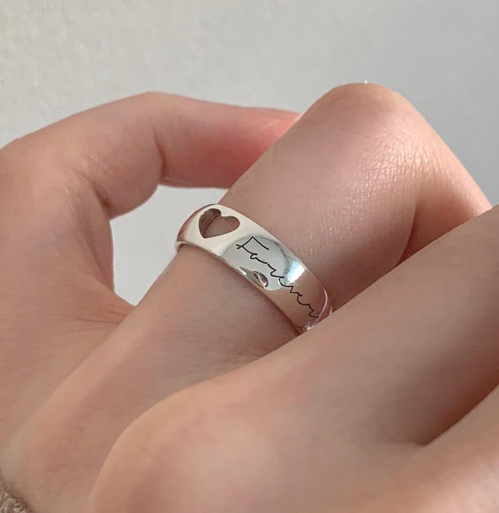 [New] 실버925 하트 펀칭 각인 평반지 9호~21호, 우정반지 커플링