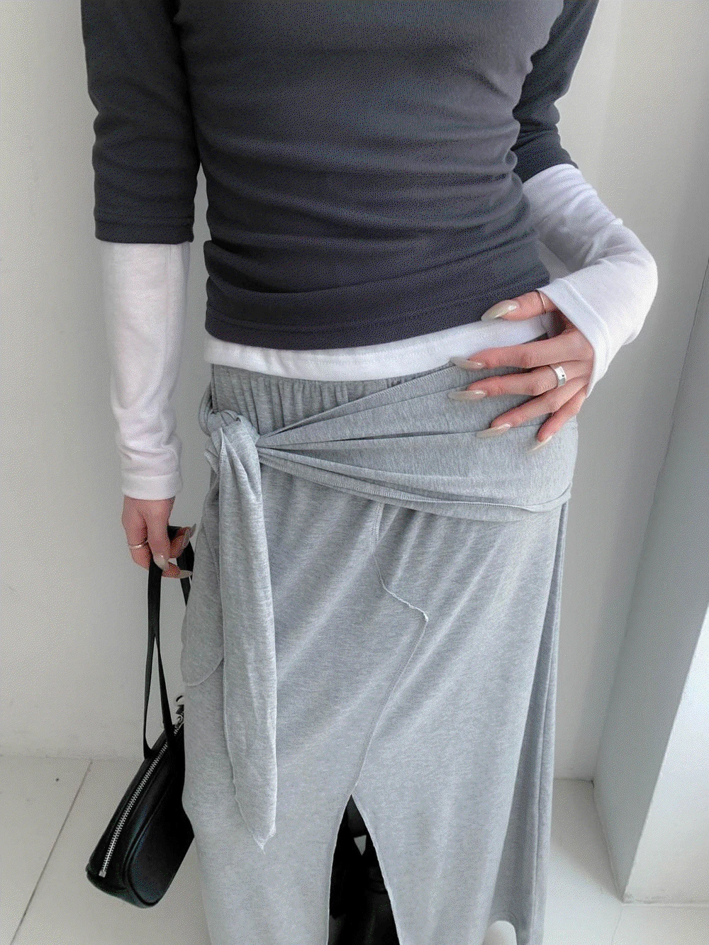 드레이프 매듭 스커트 (3colors)