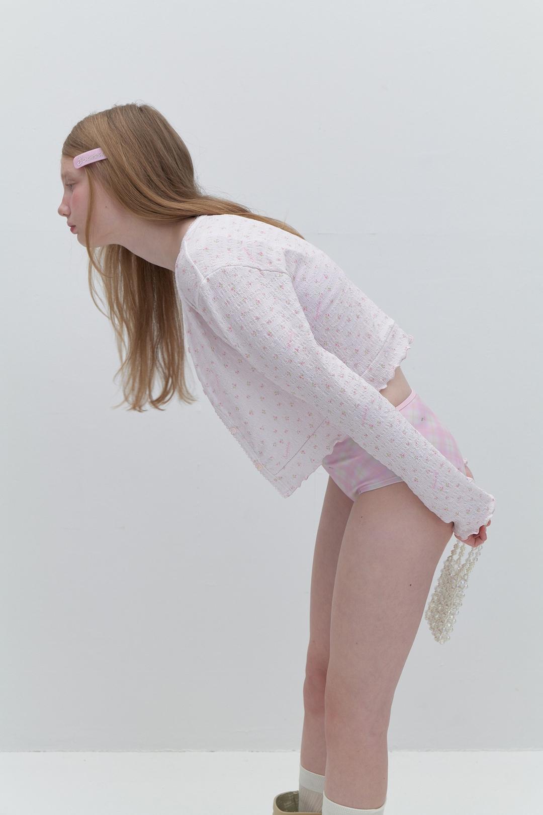 Lazy Print Cardigan (Pink)
