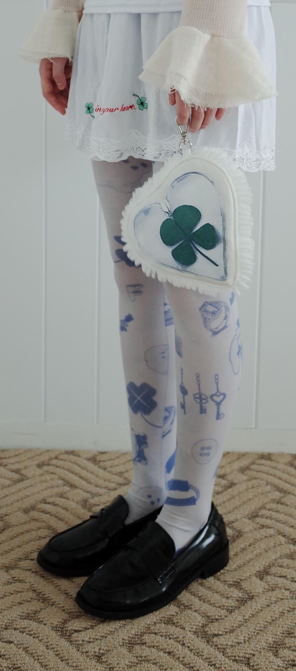 [F.E.E.S] clover lace pouch