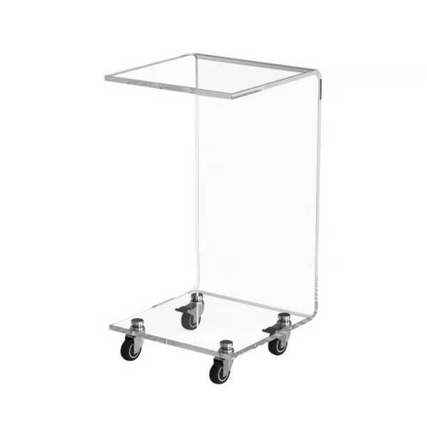 아크릴트롤리 2단 간식 수납장 트레이 정리함 바퀴