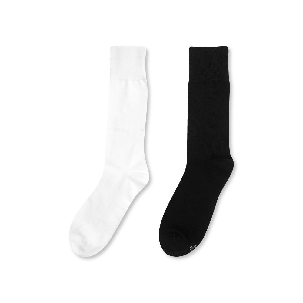 [6PACK] 1507 베이직 트라우져 하이 삭스 - 스노우 화이트/블랙