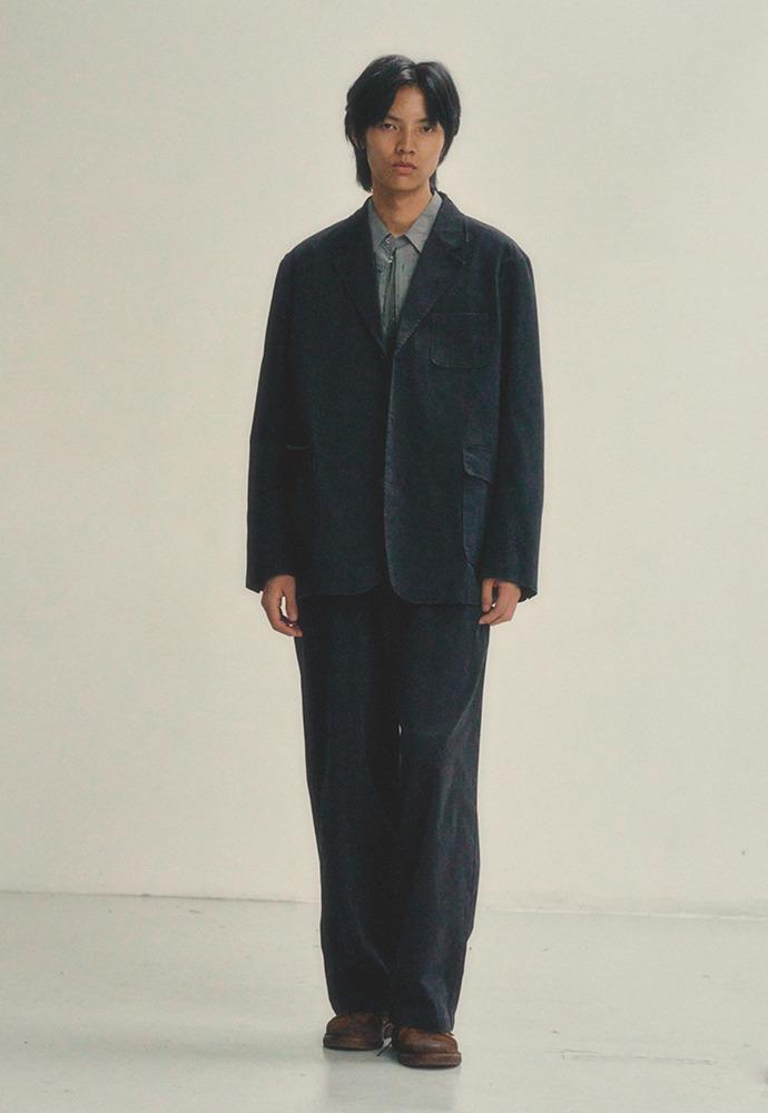 Washed 3 Button Blazer_Faded Black