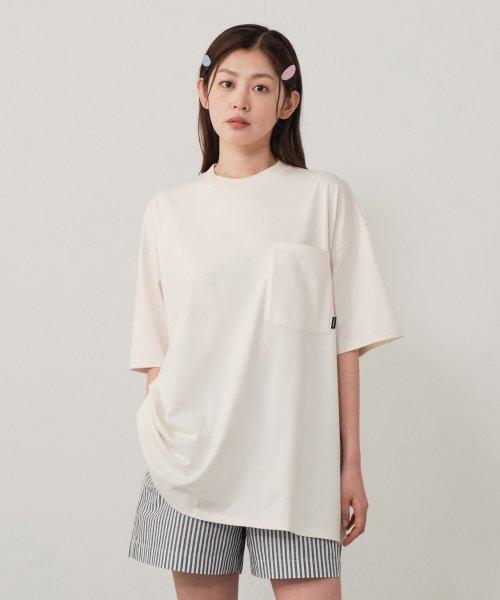 우먼 오버핏 레글런 티셔츠 에크루