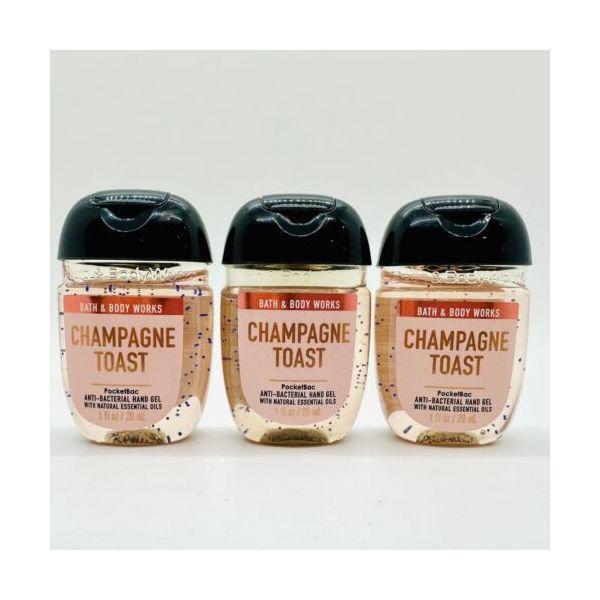 BATH BODY WORKS 샴페인 토스트 포켓백 손 소독제 젤 3팩 손세정제 손소독겔휴대용살균소독제
