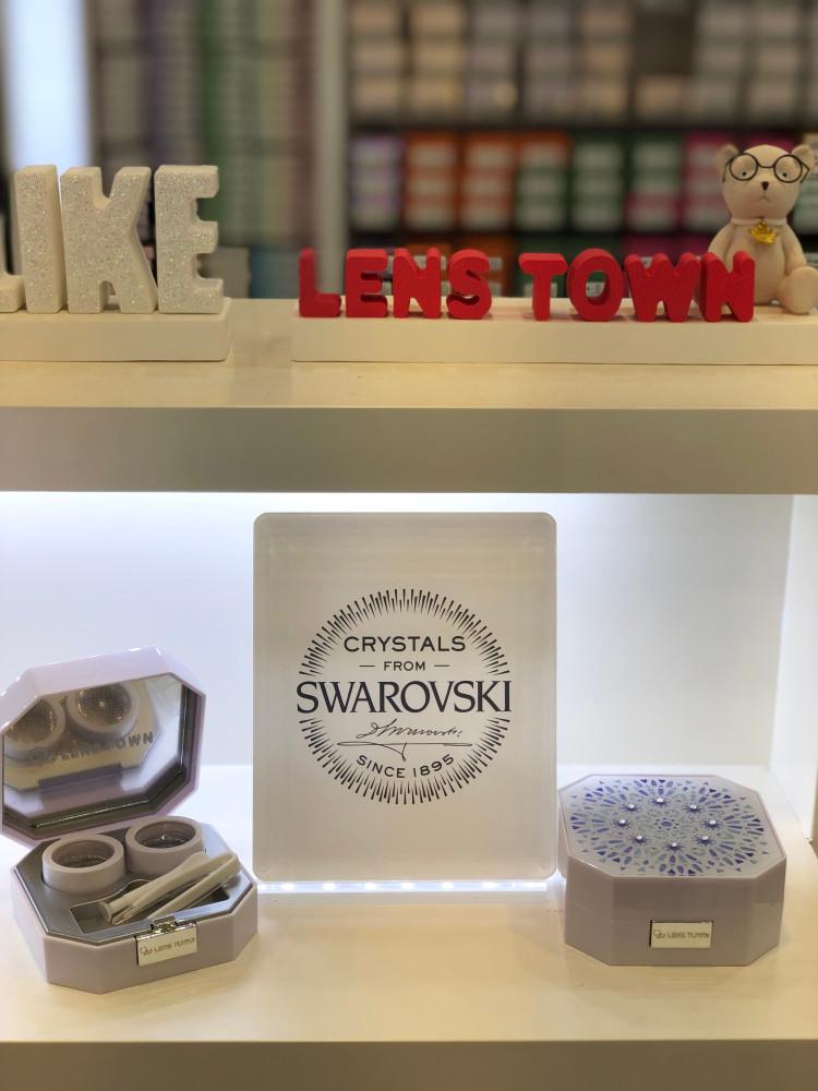 스와로브스키x렌즈타운 콜라보 렌즈케이스 정품