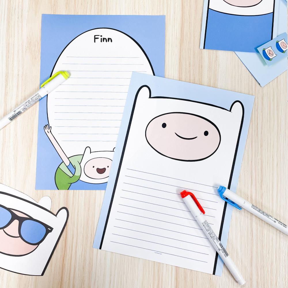 어드벤처타임 핀 편지지 편지봉투  스티커 세트