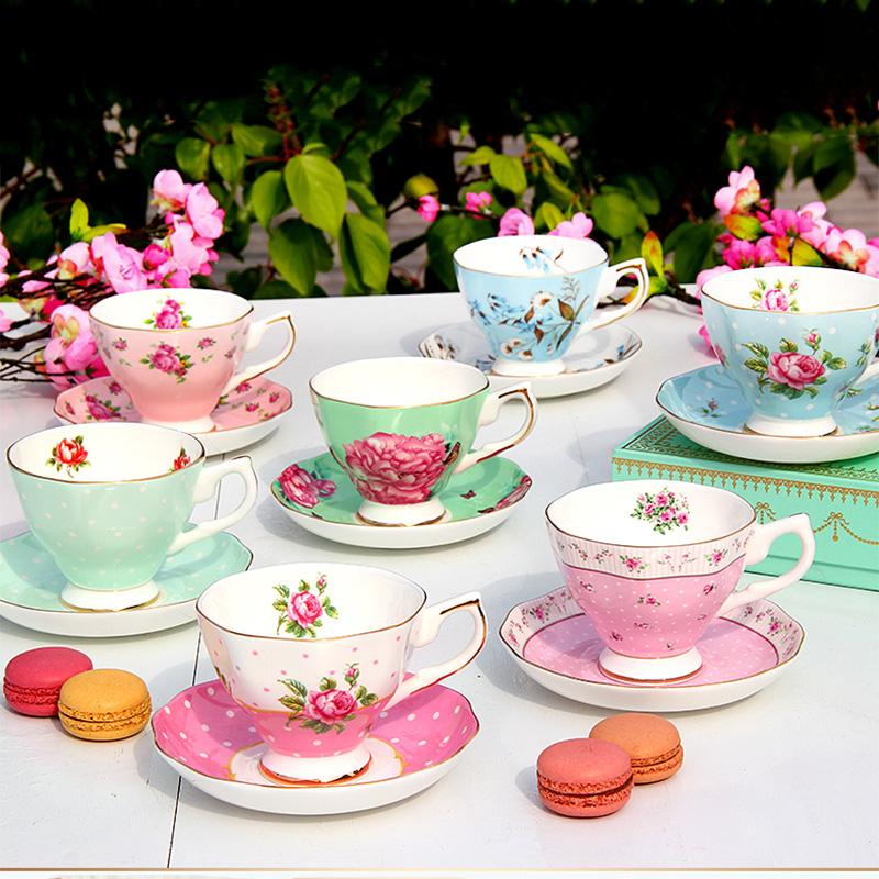 브리티시 플라워 본차이나 애프터눈티 커피잔 찻잔세트 소서세트 8종