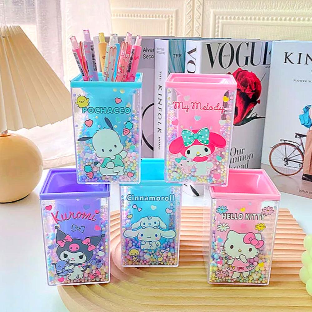 산리오 연필꽂이 폼폼 구슬 펜꽂이 홀더 시나모롤 쿠로미 포차코