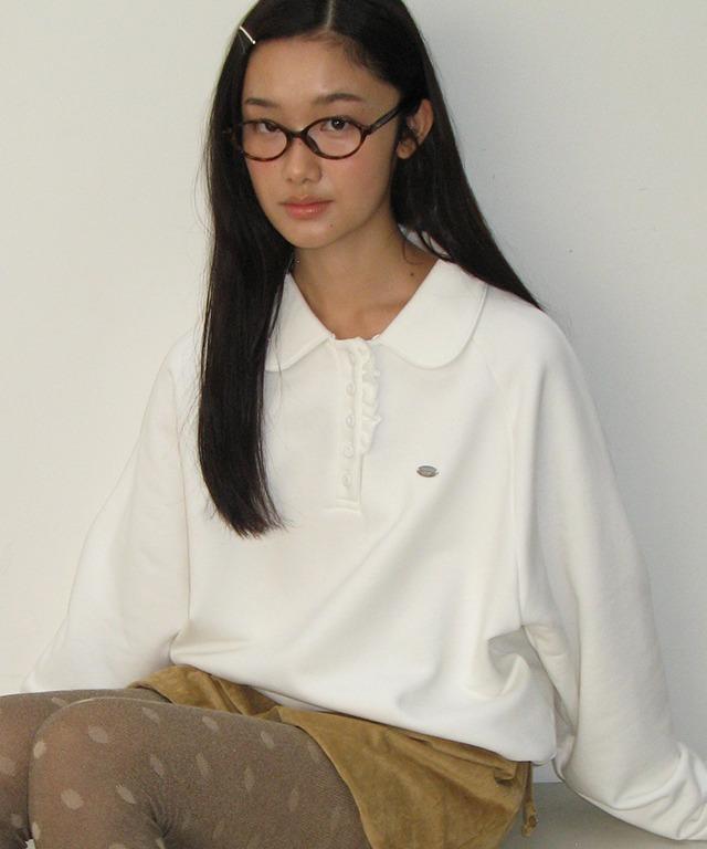 HENRYNECK FRILL POINT SWEATSHIRT WHITE