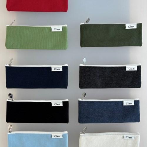 Clam flat pencilcase _ Canvas (9color)