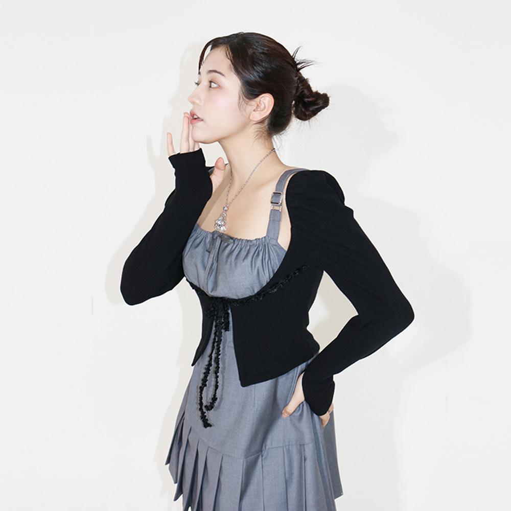 Rococo girl cardigan (Black)