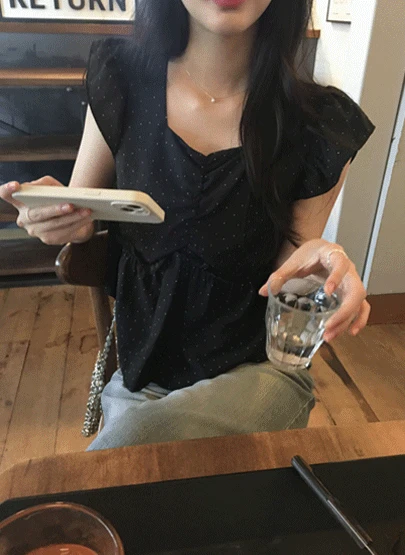 롤린 도트 블라우스 2color