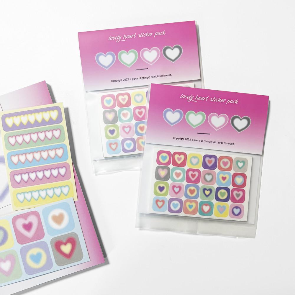 [스티커팩] 러블리 하트 스티커팩 lovely heart sticker pack 모조지스티커 다꾸스티커 다꾸 폴꾸