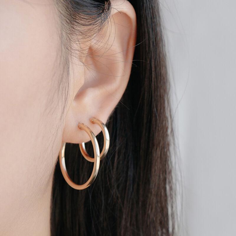 14k GF 심플 원터치 링 귀걸이 (골드필드) 4size #GFE02