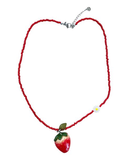 Strawberry Beads Necklace ((red))