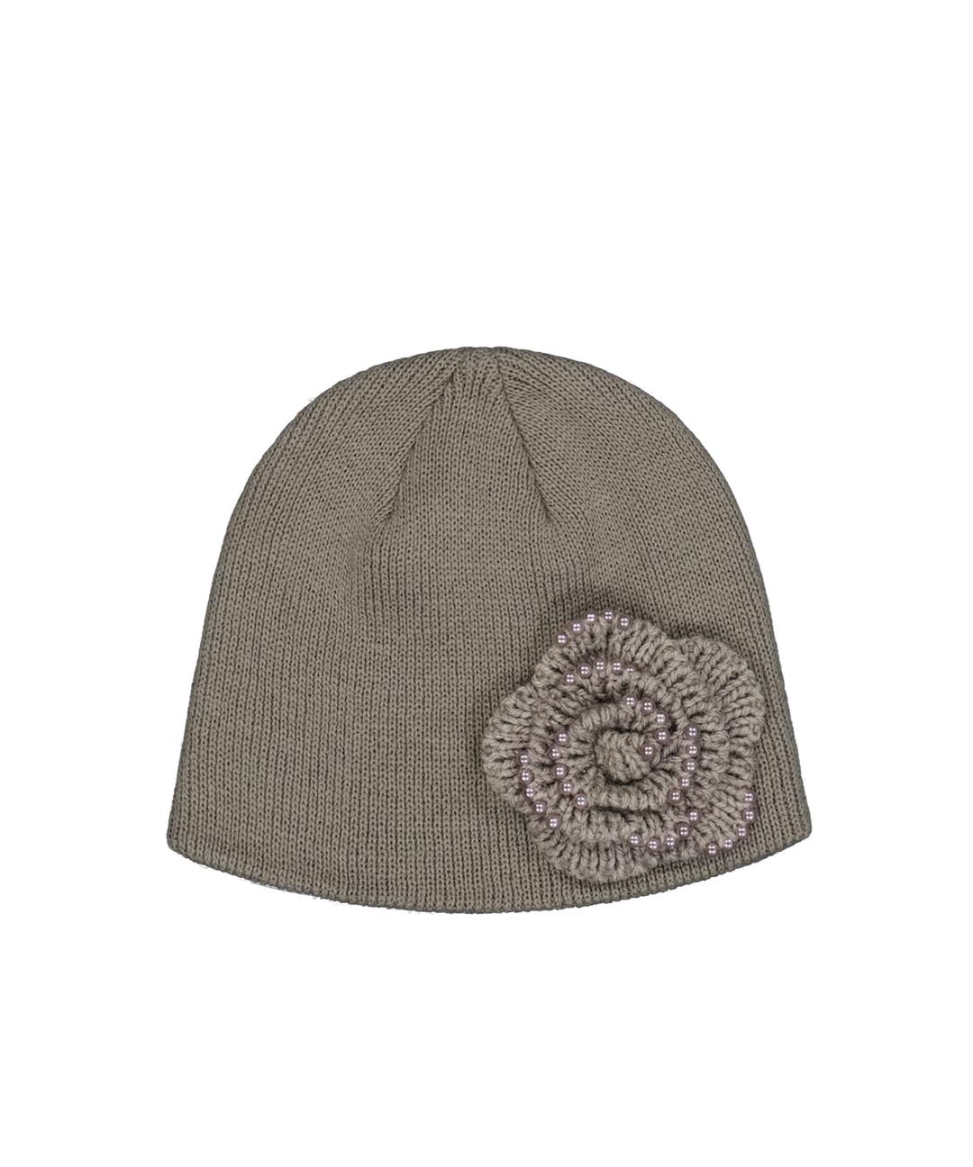 PEARL CORSAGE BEANIE / MOCHA