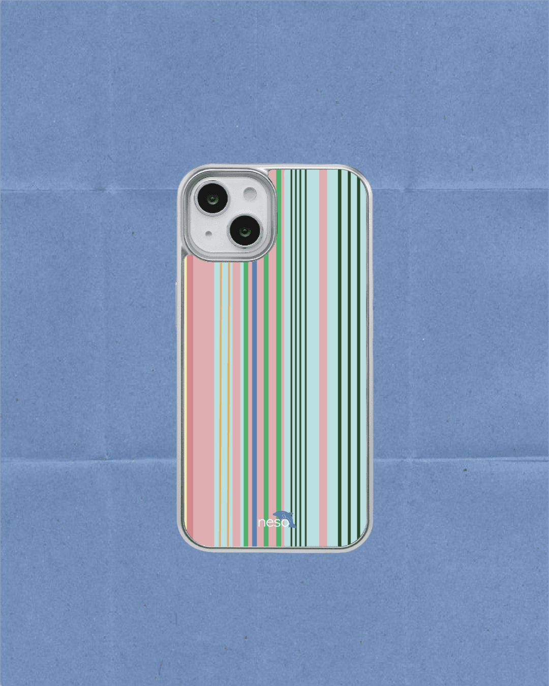Vintage stripe silver epoxy case [multi pink]