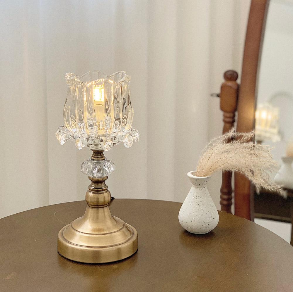 신혼집 집들이 결혼선물 원룸꾸미기 카페 엔틱 유리갓 튤립 침실 단스탠드 무드등