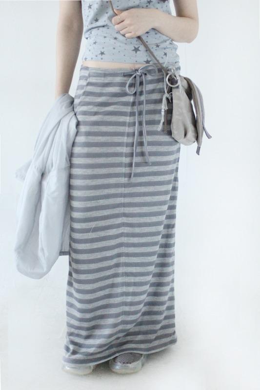 stripe long skirt (2color)