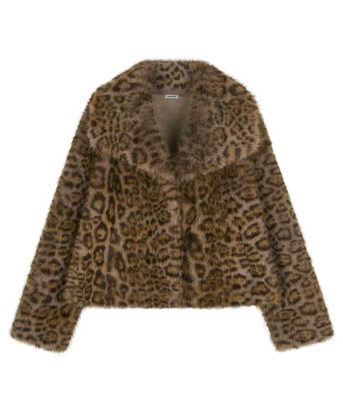 레오파드 퍼 자켓