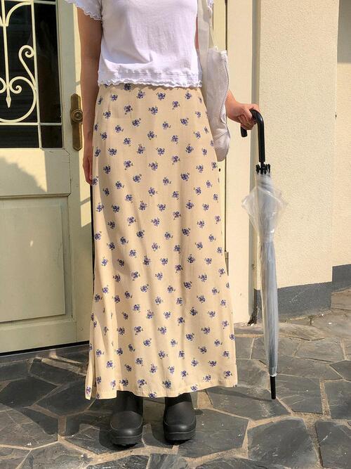 스프링콤마 [하객룩/당일] 모츠키 플라워롱스커트 (단독주문만 당일 출고 가능!)