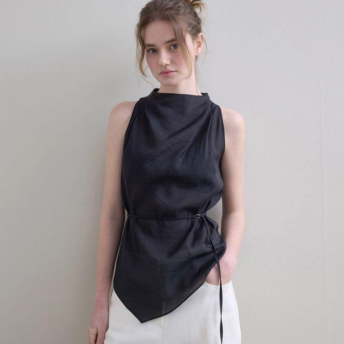 [6차리오더]Drape See-Through Blouse