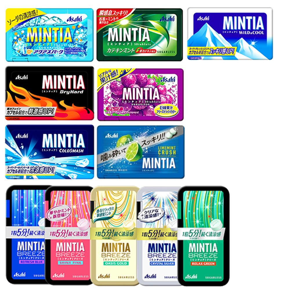 아사히 민티아 사탕 12가지맛 (50알/30알)/와일드 쿨/콜드 스매시/드라이 하드/아쿠아 스파크/카테킨 민트/포도/라임 민트/민티아 브리즈 시리즈 [원산지:일본산(일본)]