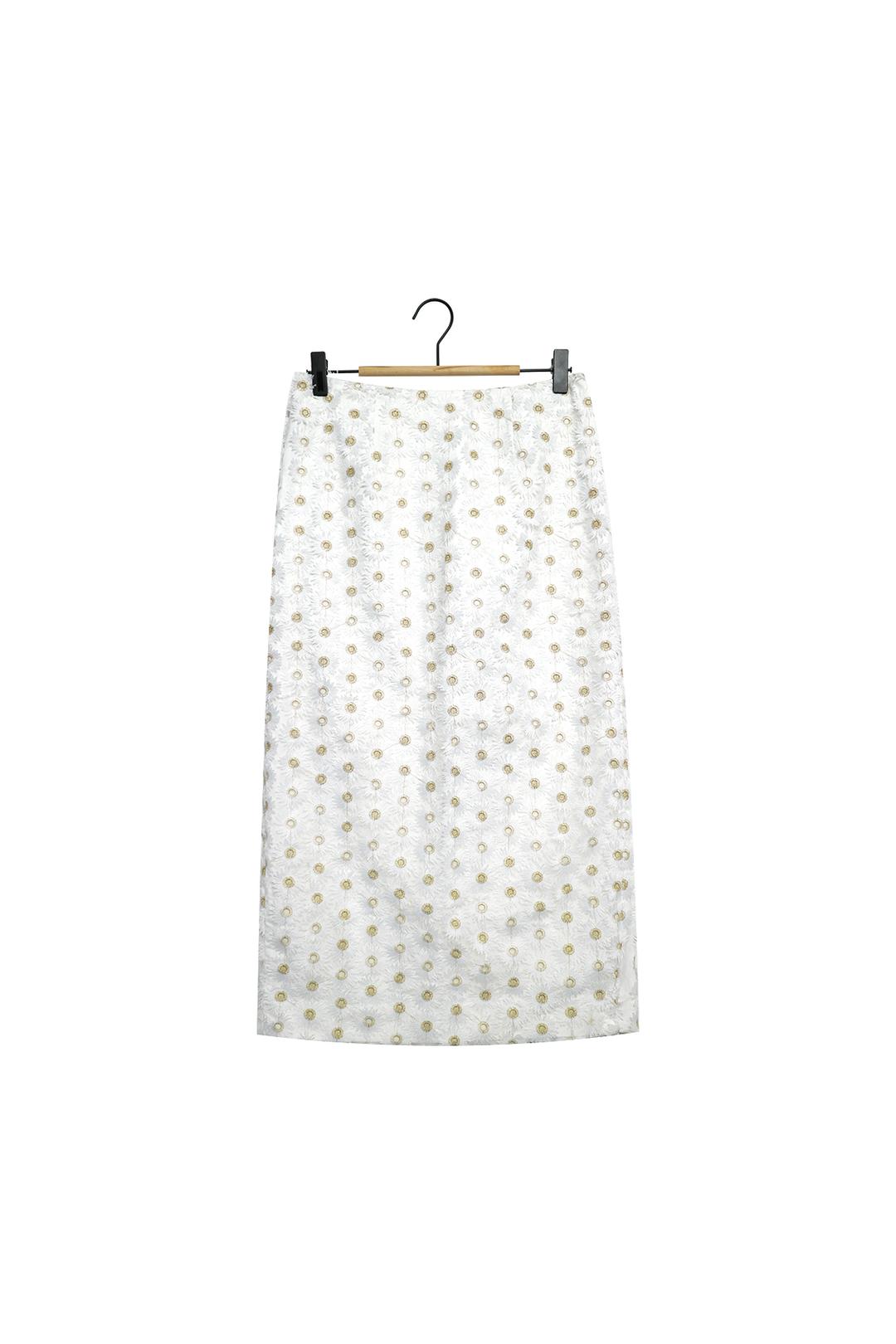 플로럴 스커트_white