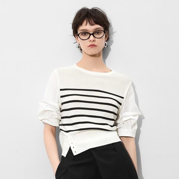 Dual Flow Stripe Knit Top